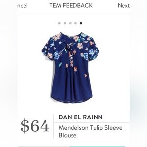 Daniel Rainn Blue Floral Blouse